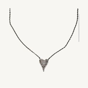 NWOT heart diamond silver necklace